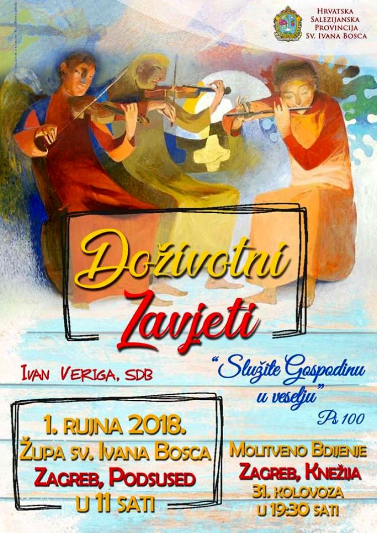 Doživotni zavjeti Ivan Veriga plakat najava