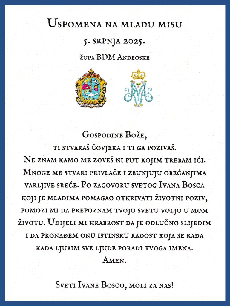 Frano Bešlić Uspomena na mladu misu 5.7.2025.