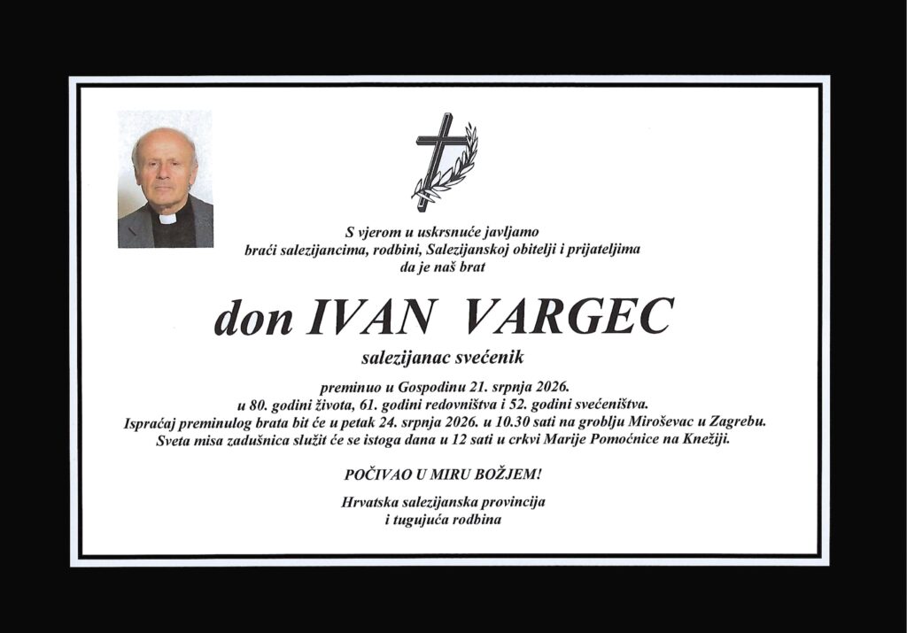 Don Ivan Vargec osmrtnica